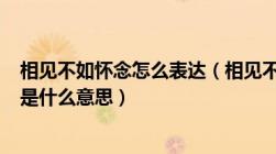 相见不如怀念怎么表达（相见不如怀念 好久不见 不如不见 是什么意思）