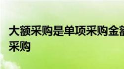 大额采购是单项采购金额达到招标采购标准的采购