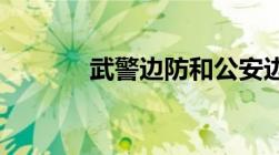 武警边防和公安边防有区别吗