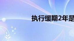 执行缓期2年是什么意思