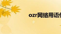 ozr网络用语什么意思