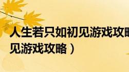 人生若只如初见游戏攻略视频（人生若只如初见游戏攻略）