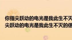 你指尖跃动的电光是我此生不灭的信仰用日语怎么打（你指尖跃动的电光是我此生不灭的信仰）