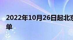 2022年10月26日起北京中高风险地区最新名单