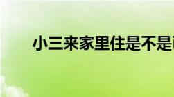 小三来家里住是不是已经构成了重婚