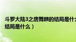 斗罗大陆3之唐舞麟的结局是什么呢（斗罗大陆3之唐舞麟的结局是什么）