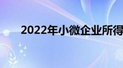 2022年小微企业所得税优惠政策最新