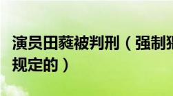 演员田蕤被判刑（强制猥亵罪量刑标准是如何规定的）