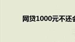 网贷1000元不还会应该怎么样