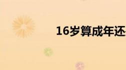 16岁算成年还是未成年