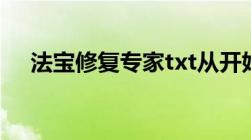 法宝修复专家txt从开始到现在最新章节