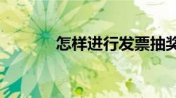 怎样进行发票抽奖查询和登记