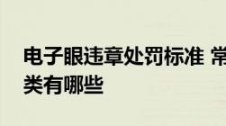 电子眼违章处罚标准 常见的交通违章行为分类有哪些