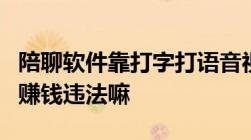 陪聊软件靠打字打语音视频电话让客户刷礼物赚钱违法嘛