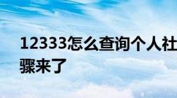 12333怎么查询个人社保信息12333查询步骤来了