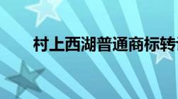 村上西湖普通商标转让大概多少钱呢