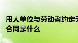 用人单位与劳动者约定无确定终止时间的劳动合同是什么