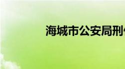 海城市公安局刑侦大队电话