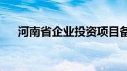 河南省企业投资项目备案证明怎样备案