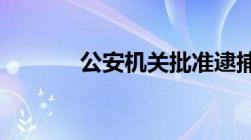 公安机关批准逮捕是什么意思