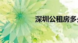 深圳公租房多少钱一平