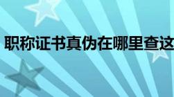 职称证书真伪在哪里查这四个方法建议收藏！