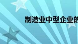 制造业中型企业的标准是什么