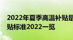 2022年夏季高温补贴是哪几个月夏季高温补贴标准2022一览