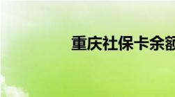 重庆社保卡余额查询方法