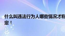 什么叫违法行为人哪些情况才称为违法行为人看法律怎样规定！