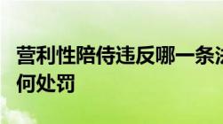 营利性陪侍违反哪一条法规营利性陪侍人员如何处罚