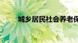 城乡居民社会养老保险指的是什么