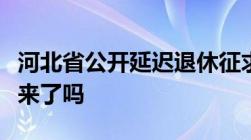 河北省公开延迟退休征求意见稿延迟退休真要来了吗