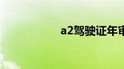 a2驾驶证年审新规定