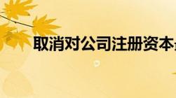 取消对公司注册资本最低限额的限制