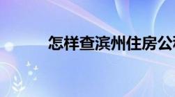 怎样查滨州住房公积金个人账户