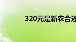 320元是新农合还是居民医保