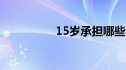 15岁承担哪些法律责任