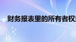 财务报表里的所有者权益合计是什么意思