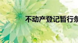 不动产登记暂行条例实施细则