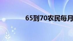 65到70农民每月补贴多少钱