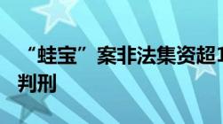 “蛙宝”案非法集资超187亿元非法集资怎么判刑