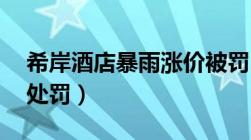 希岸酒店暴雨涨价被罚50万（价格违法怎么处罚）