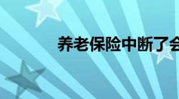 养老保险中断了会有什么影响