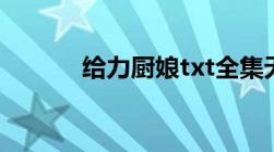 给力厨娘txt全集无缺章无乱码