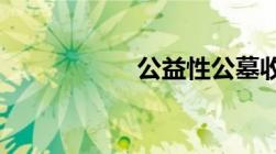 公益性公墓收费标准