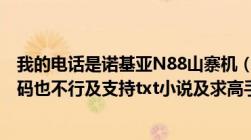 我的电话是诺基亚N88山寨机（电子书为什么看不了及改编码也不行及支持txt小说及求高手解决谢谢谢谢谢谢谢谢！）