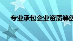 专业承包企业资质等级标准是怎么样的