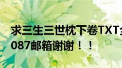 求三生三世枕下卷TXT全集麻烦发到863561087邮箱谢谢！！