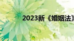 2023新《婚姻法》全文是什么